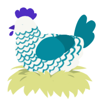 (unnamed), a white and sea chicken with a lace pattern