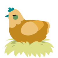 A ochre and honey chicken with a head pattern