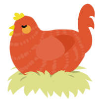 A vermilion chicken with a bar pattern