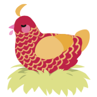 (unnamed), a crimson and honey chicken with a lace pattern