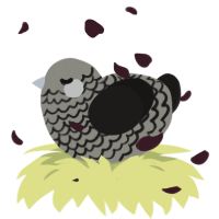 悪夢, a ash and sable chicken with a lace pattern
