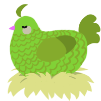 A grass and chartreuse chicken with a lace pattern