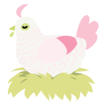 (unnamed), a white and rose chicken with a lace pattern