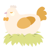 famine, a lavender and gold chicken