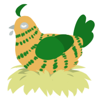 (unnamed), a honey and leaf chicken with a bar pattern