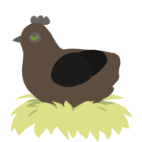 Door, a bark and sable chicken