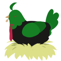 billie joe, a sable and leaf chicken with a head pattern