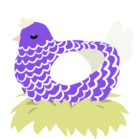 (unnamed), a blurple and white chicken with a lace pattern
