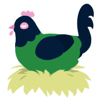 (unnamed), a viridian and tumblr chicken with a head pattern