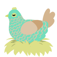 (unnamed), a mint and beige chicken with a lace pattern