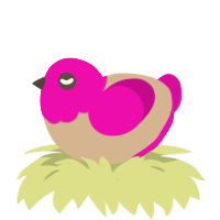 (unnamed), a beige and fuchsia chicken with a head pattern