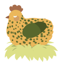 Garlic Bread, a honey and olive chicken with a speckle pattern
