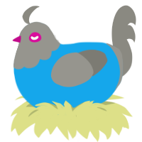 A sky and ash chicken with a head pattern