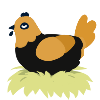 (unnamed), a black and orange chicken with a head pattern