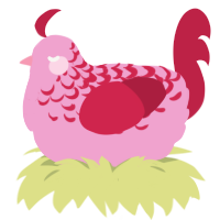(unnamed), a pink and crimson chicken with a half-lace pattern