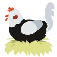 A sable and mist chicken with a head pattern