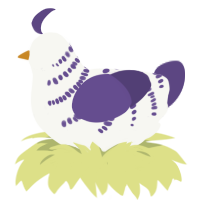 tiger, a white and overcast chicken with a half-bar pattern