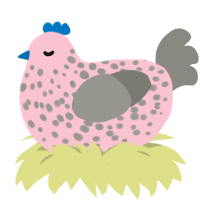 (unnamed), a rose and ash chicken with a speckle pattern