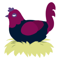 A tumblr and wine chicken with a head pattern