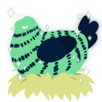 A spring and tumblr chicken with a bar pattern