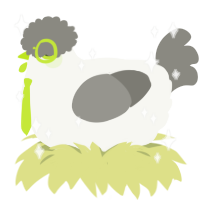A white and ash chicken