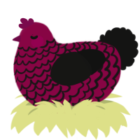(unnamed), a maroon and black chicken with a lace pattern
