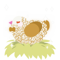 Foil Coin, a white and gold chicken with a double-lace pattern