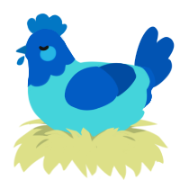 (unnamed), a aqua and ultramarine chicken with a head pattern