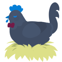 A grey chicken with a head pattern