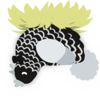 A sable and mist chicken with a lace pattern