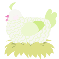 Honeydew, a white and apple chicken with a lace pattern