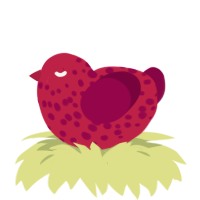 xyx crim, a crimson and maroon chicken with a speckle pattern