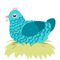Ocean breeze, a aqua and sea chicken with a lace pattern