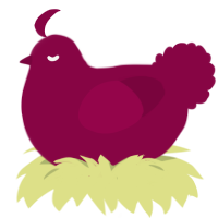 A maroon chicken