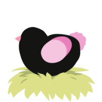 (unnamed), a black and pink chicken