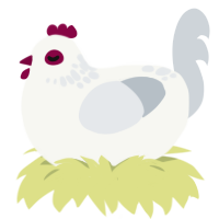 (unnamed), a white and mist chicken with a neck-speckle pattern