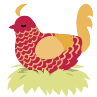 Fries, a crimson and honey chicken with a lace pattern