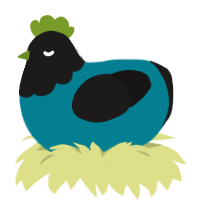 A sea and sable chicken with a head pattern