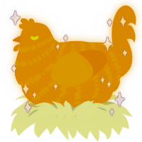 A ochre chicken with a bar pattern