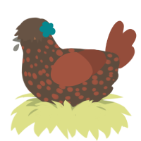 Mud bird, a bark and russet chicken with a speckle pattern