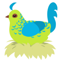 Limecello, a lime and cerulean chicken with a half-lace pattern