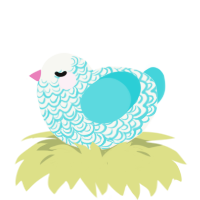 (unnamed), a white and aqua chicken with a double-lace pattern