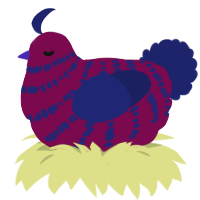 A wine and navy chicken with a bar pattern