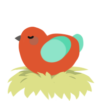 Persimmon, a vermilion and mint chicken