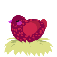 Pomegranate Seeds, a maroon and crimson chicken with a speckle pattern