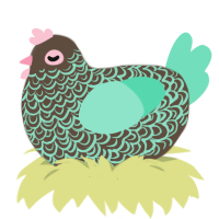 (unnamed), a bark and mint chicken with a double-lace pattern