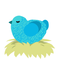 (unnamed), a aqua and cerulean chicken with a double-lace pattern