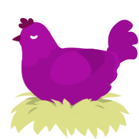 yuuuuurple-, a plum chicken with a head pattern