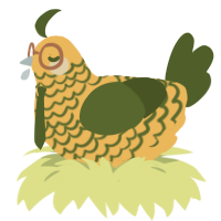 A honey and olive chicken with a lace pattern