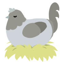 A mist and ash chicken with a head pattern